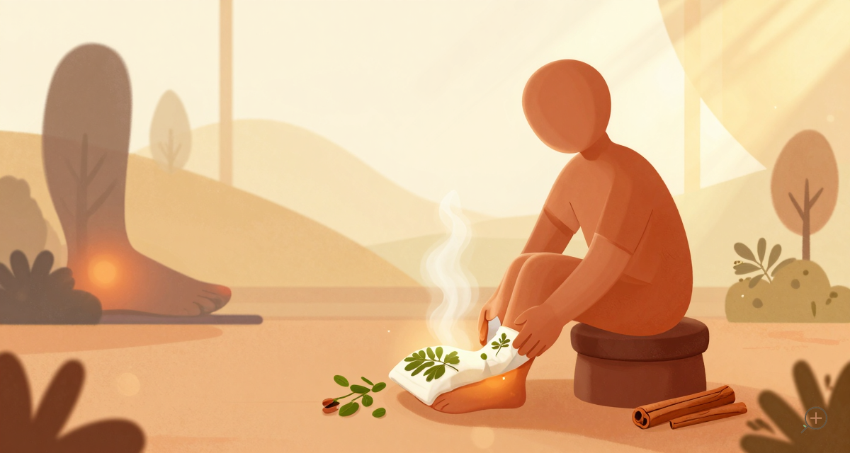 Warm moringa leaf and cinnamon compress – Gout